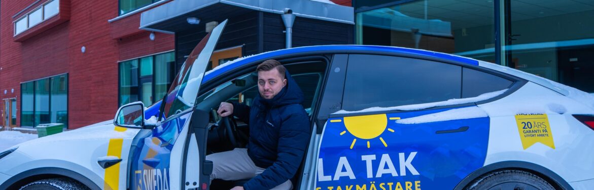 Simon Sjökvist i Swedala Tak bil